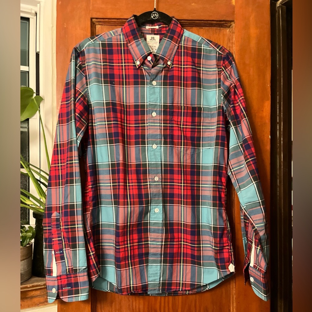 Thomas Mason Archive J. Crew Men’s Plaid Button-up Shirt Size Small Slim